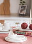 Hermia CTT0026 Plato para Servir Tartas en Porcelana Blanca 21x21x1 cm